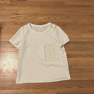 Rag and bone silk t shirt with embroidered pocket